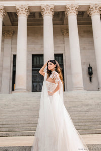 Lace Bridal Cape Sleeves (#CARINA) - Dream Dresses by P.M.N.