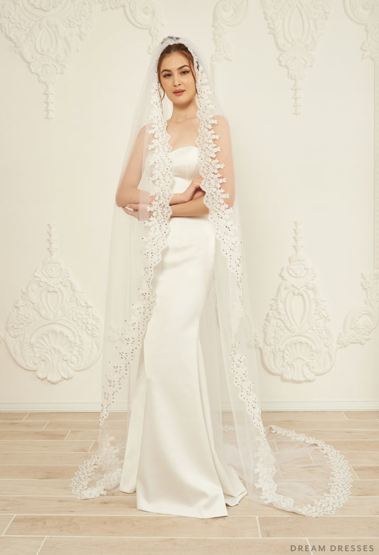 One Layer Lace Veil (#Cassia) - Dream Dresses by P.M.N.