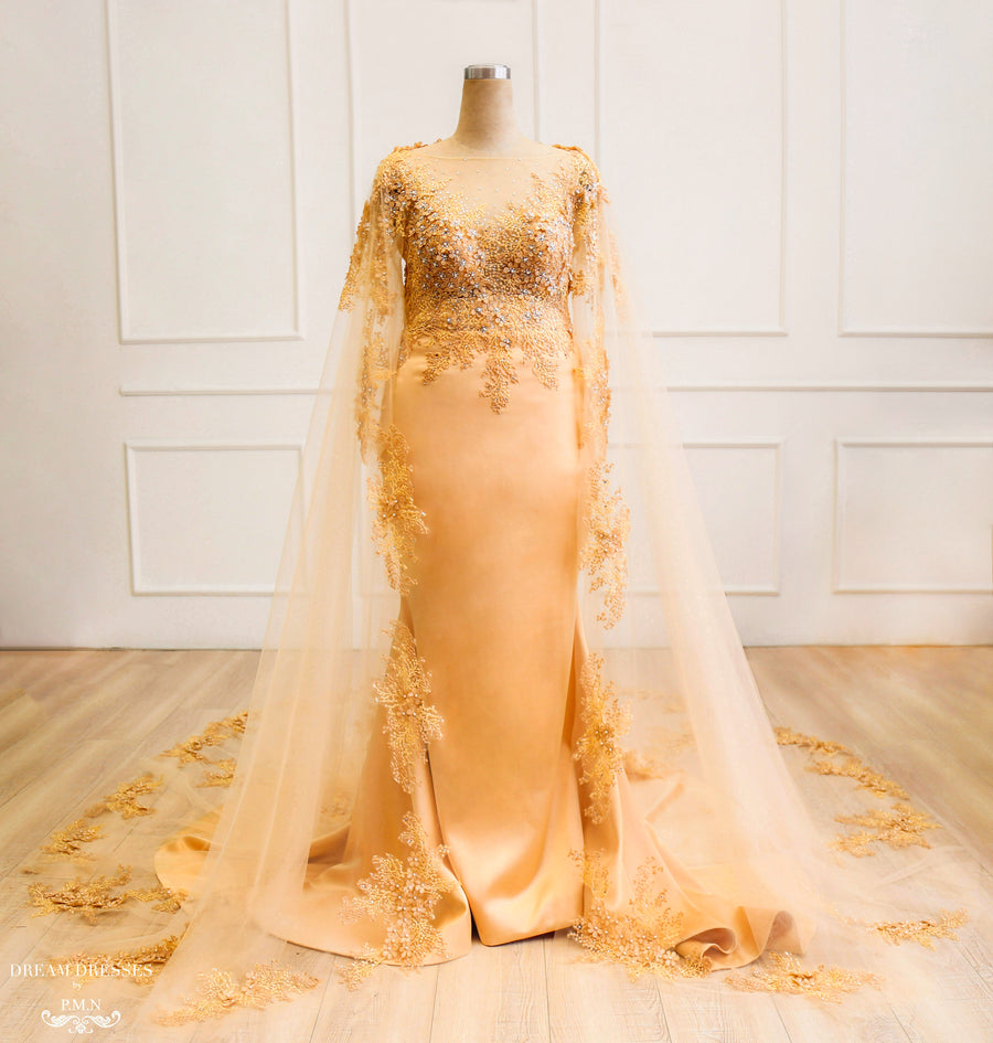 Lace Bridal Cape Veil (#BETHA) - Dream Dresses by P.M.N.