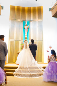 Cathedral Lace Bridal Veil (#CATRIONA) - Dream Dresses by P.M.N.