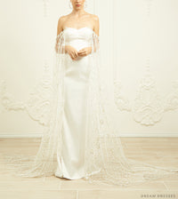 Detachable Bridal Cape Sleeves (#DAVINA) - Dream Dresses by P.M.N.