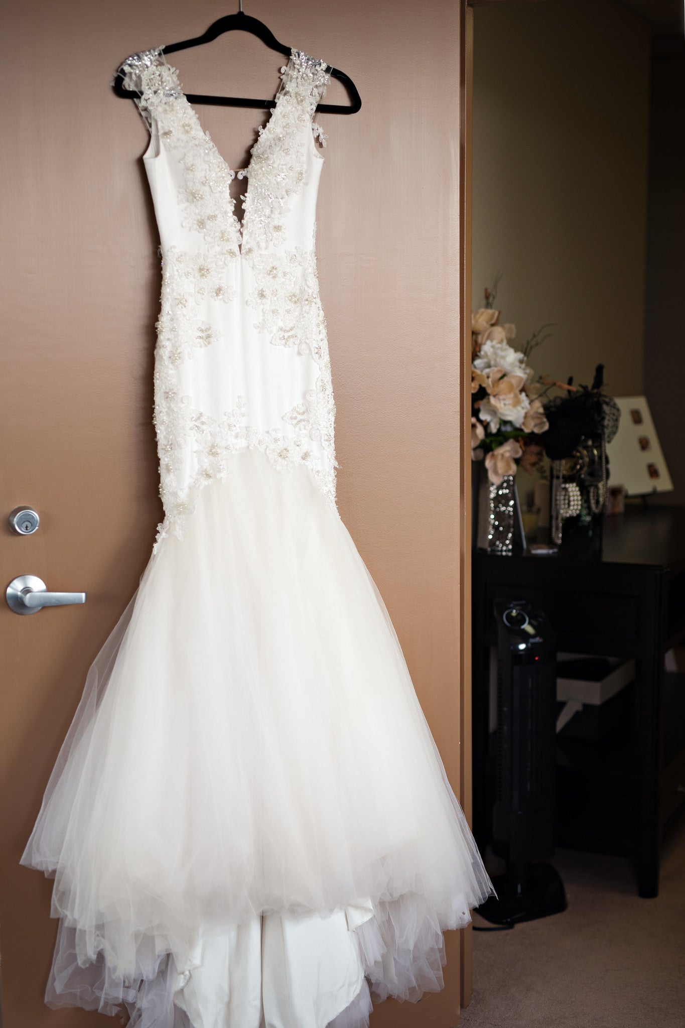 Sexy Couture Mermaid Wedding Dress With Deep V Neckline (Style # PB157 Vic) - Dream Dresses by P.M.N
 - 9