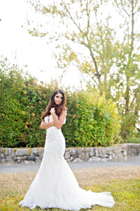 Sexy Couture Mermaid Wedding Dress With Deep V Neckline (Style # PB157 Vic) - Dream Dresses by P.M.N
 - 4