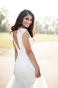 Sexy Couture Mermaid Wedding Dress With Deep V Neckline (Style # PB157 Vic) - Dream Dresses by P.M.N
 - 6