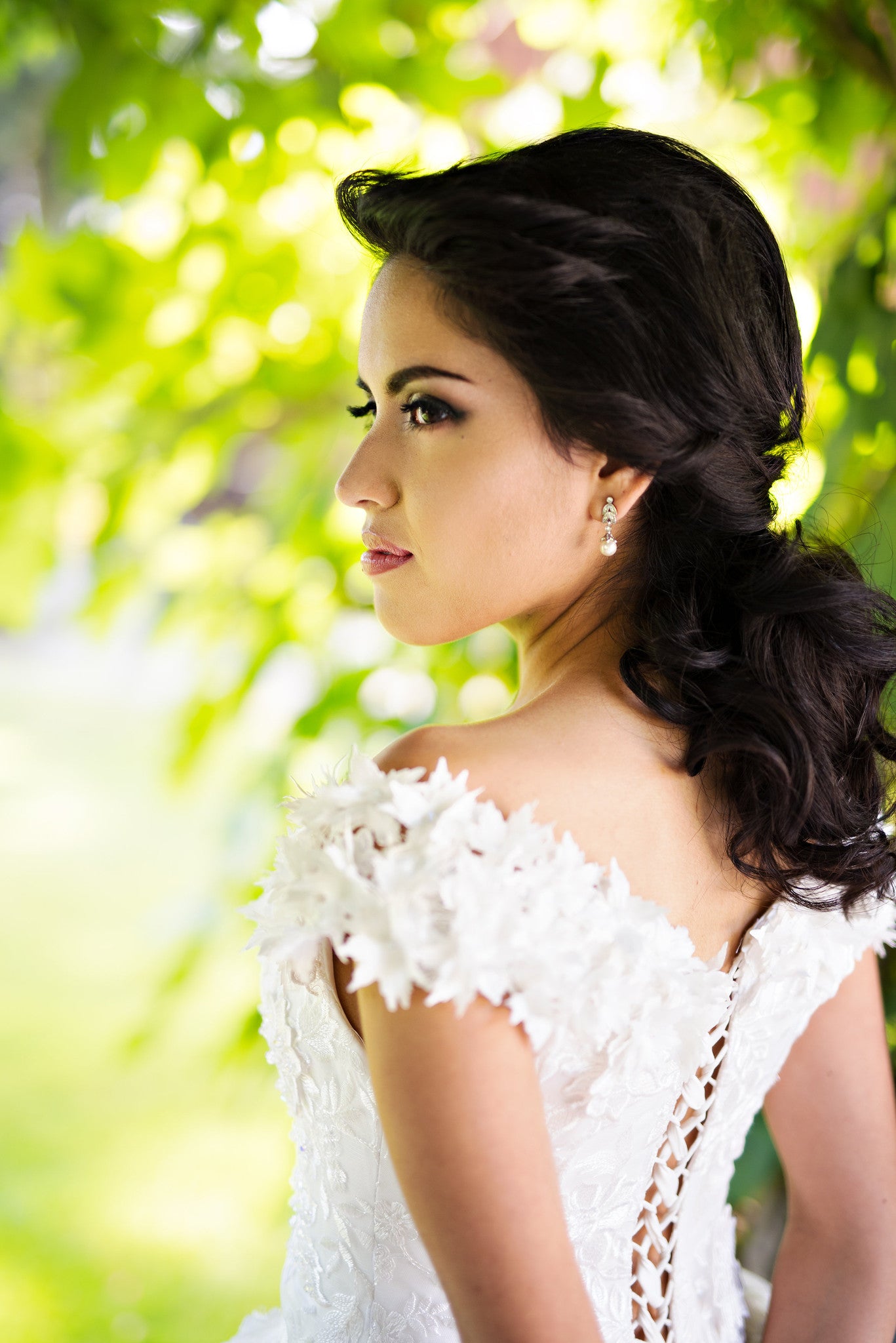 Off Shoulder Lace Ball Gown with 3D Flowers (Style #Wora PB146) - Dream Dresses by P.M.N
 - 4