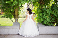 Off Shoulder Lace Ball Gown with 3D Flowers (Style #Wora PB146) - Dream Dresses by P.M.N
 - 5
