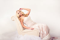 SAMPLE SALE/ Beaded Lace Mermaid Dress With illusion Back (Style # IngaLisa PB109) - Dream Dresses by P.M.N
 - 6