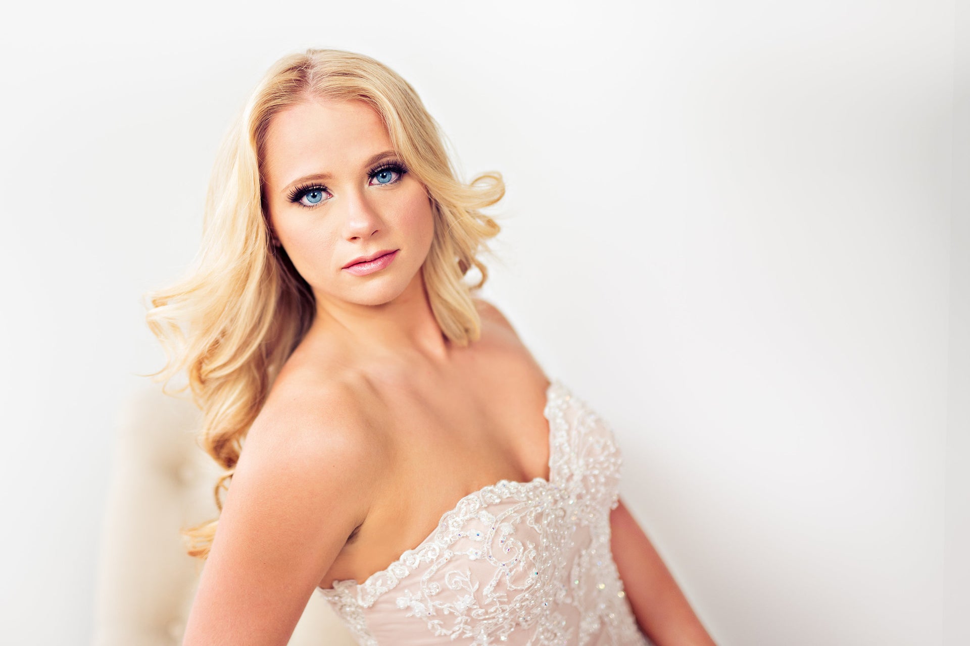 SAMPLE SALE/ Beaded Lace Mermaid Dress With illusion Back (Style # IngaLisa PB109) - Dream Dresses by P.M.N
 - 2