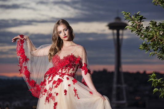 SAMPLE SALE / Exquisite Couture Bridal Cape (Style #SS16110) - Dream Dresses by P.M.N
 - 1