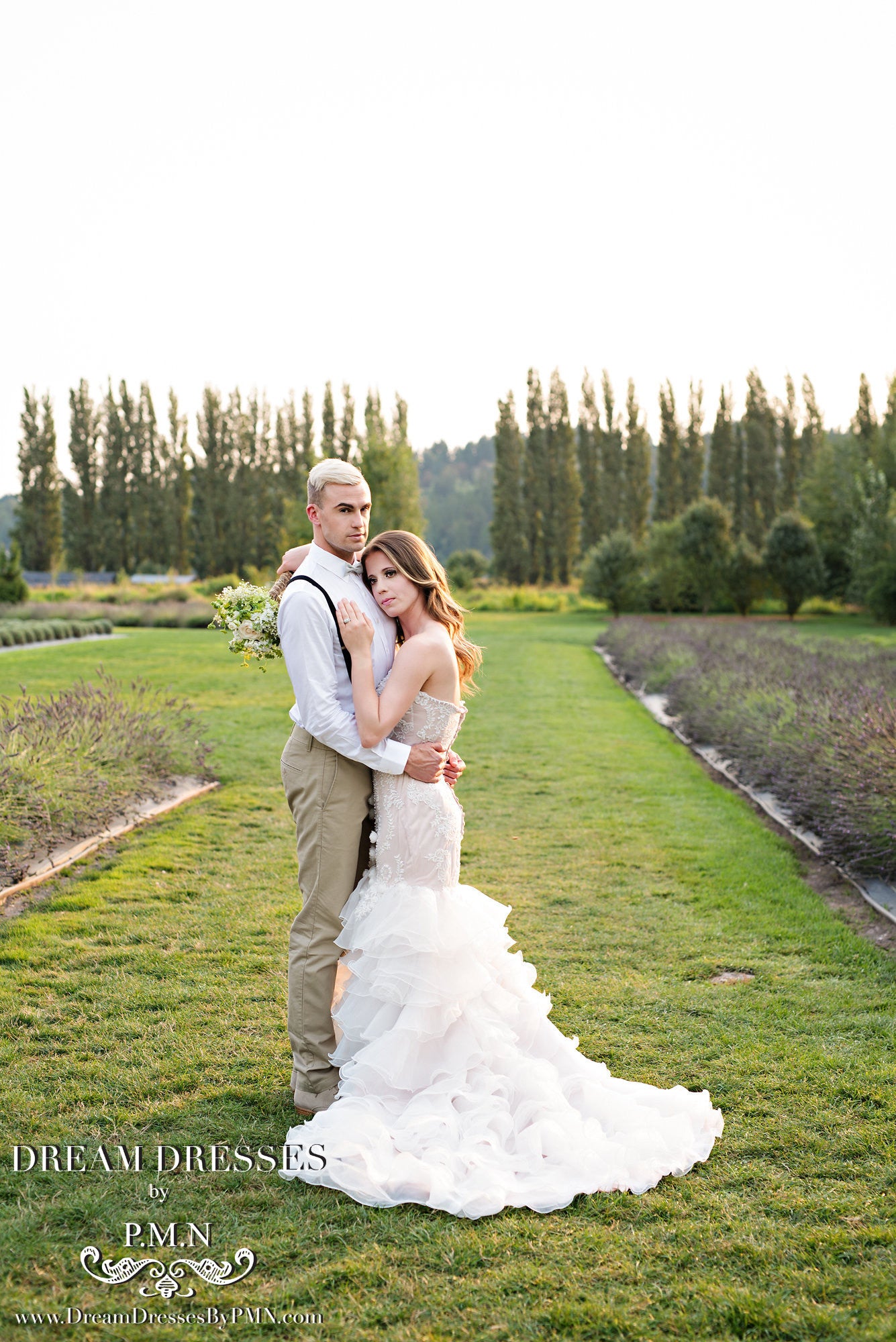 SAMPLE SALE/ Blush Pink Tiered Trumpet Wedding Dress  (#SS16103) - Dream Dresses by P.M.N
 - 6