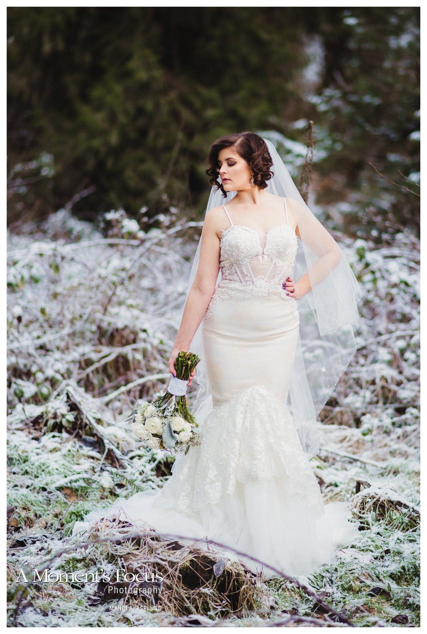 Lace Trumpet Spaghetti Strap Wedding Dress (#Sasha) - Dream Dresses by P.M.N.