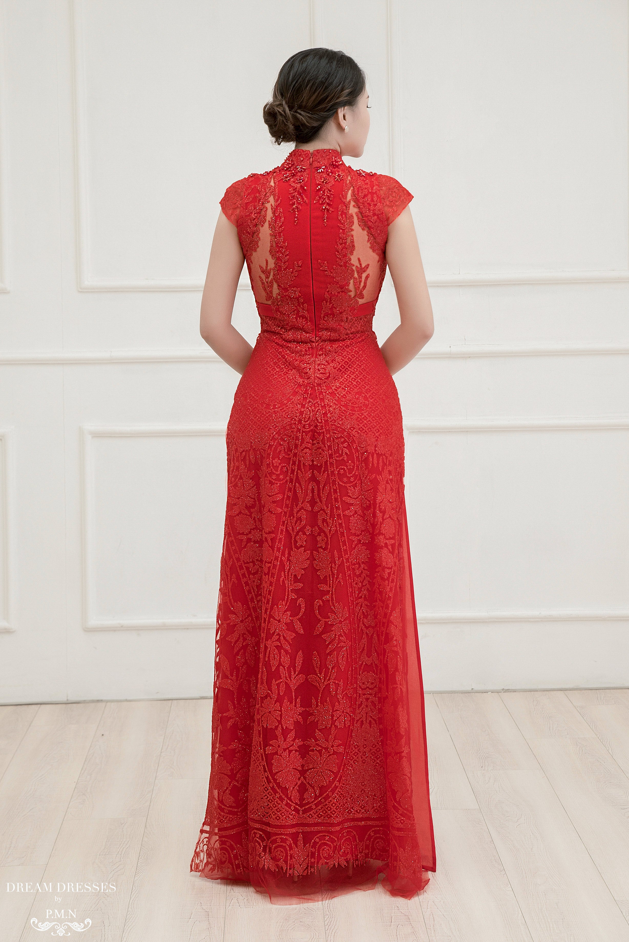 Red Bridal Ao Dai | Vietnamese Bridal Dress (#APOLLINE)