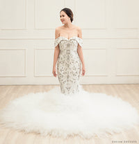 Rhinestones Embellished Mermaid Wedding Dress (#Breshawn) - Dream Dresses by P.M.N.