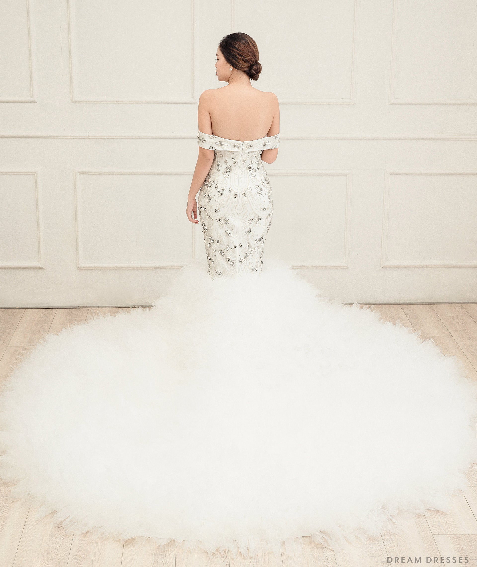 Rhinestones Embellished Mermaid Wedding Dress (#Breshawn) - Dream Dresses by P.M.N.