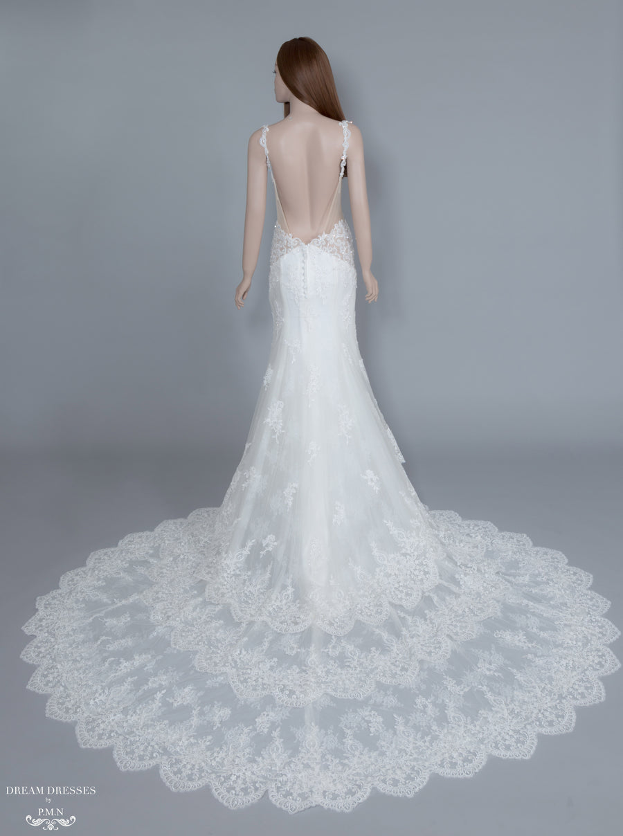 Low Back Mermaid Wedding Dress (#Dakotah) - Dream Dresses by P.M.N.