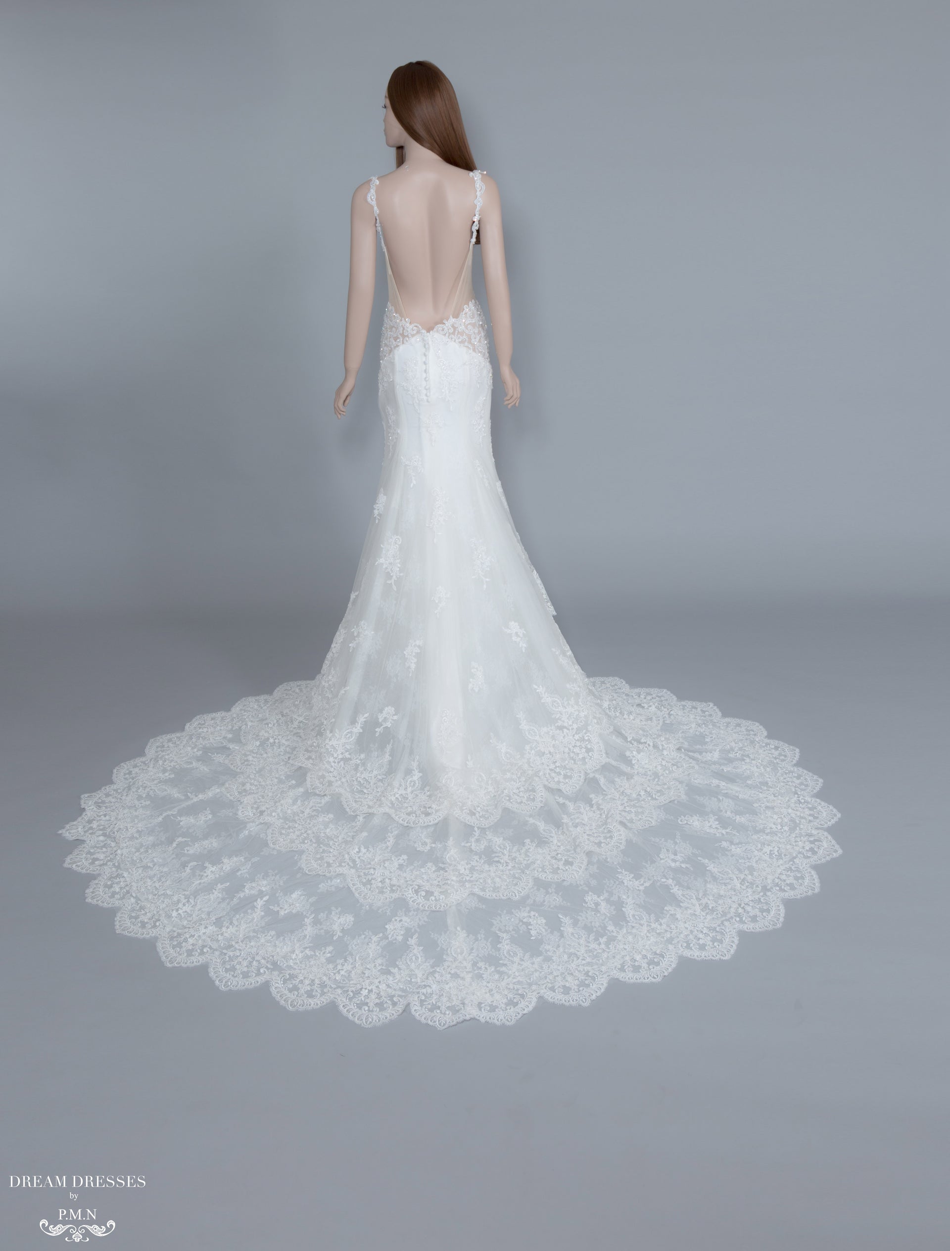 Low Back Mermaid Wedding Dress (#Dakotah) - Dream Dresses by P.M.N.