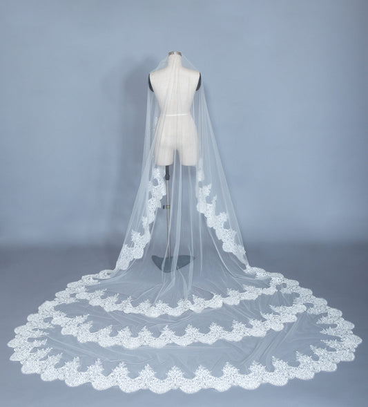 Three Layers Cathedral Veil (#Damia) - Dream Dresses by P.M.N
 - 1