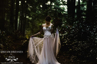 Beaded Lace Tulle Gown With Plunging Neckline (Style #PB192) - Dream Dresses by P.M.N
 - 6
