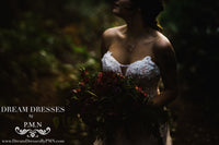 Beaded Lace Tulle Gown With Plunging Neckline (Style #PB192) - Dream Dresses by P.M.N
 - 7