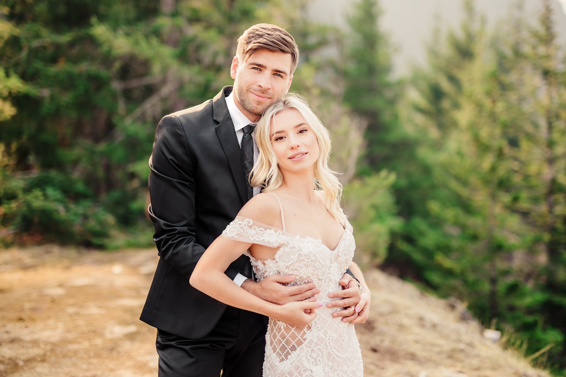 Blush Mermaid Wedding Dress with Removable Overskirt (#BELVA) - Dream Dresses by P.M.N.