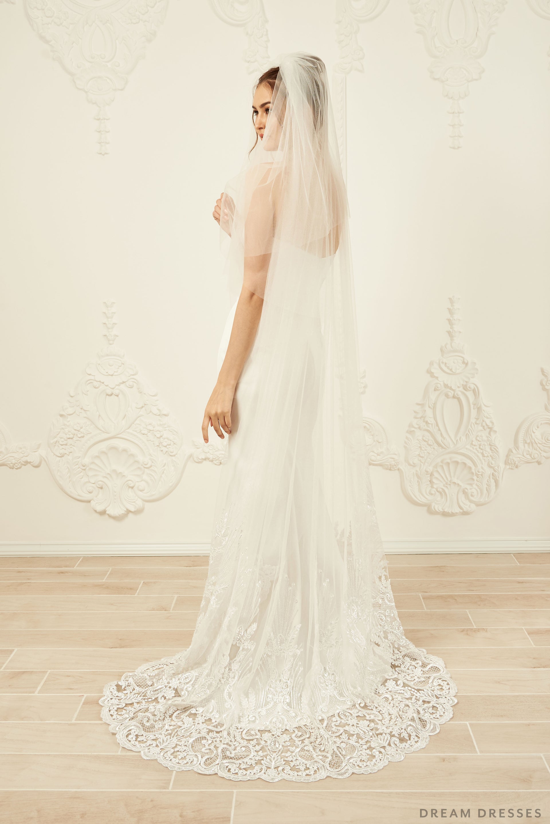 Drop Veil with Blusher (#Dione) - Dream Dresses by P.M.N.