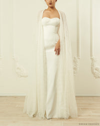 Sparkling Bridal Cape (#ELIANA) - Dream Dresses by P.M.N.