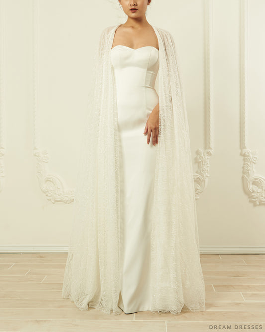 Sparkling Bridal Cape (#ELIANA) - Dream Dresses by P.M.N.