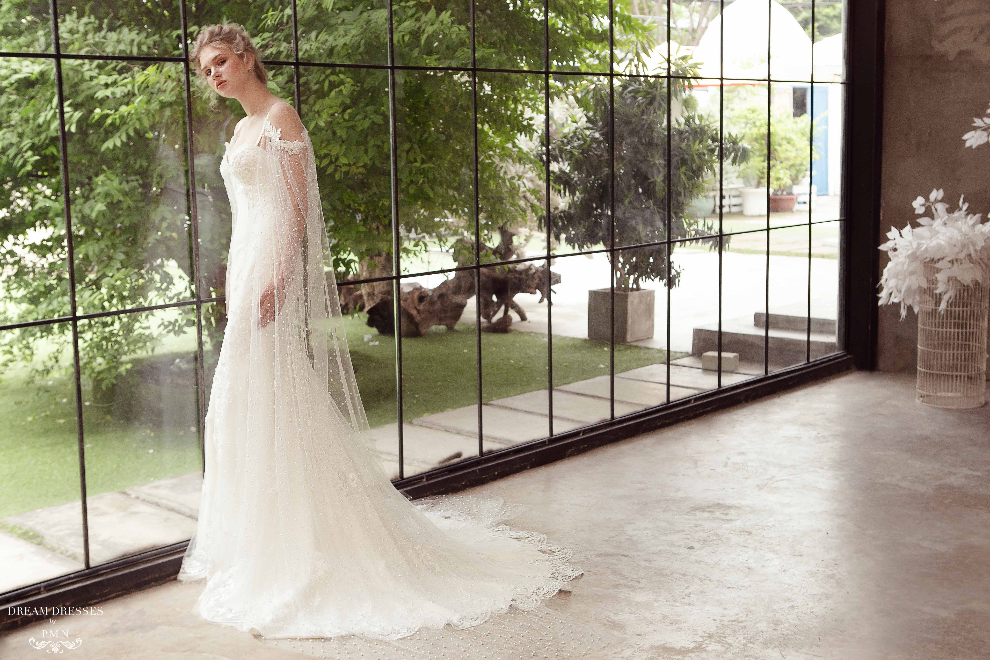 Detachable Bridal Sleeve Cape (#ELAINA)