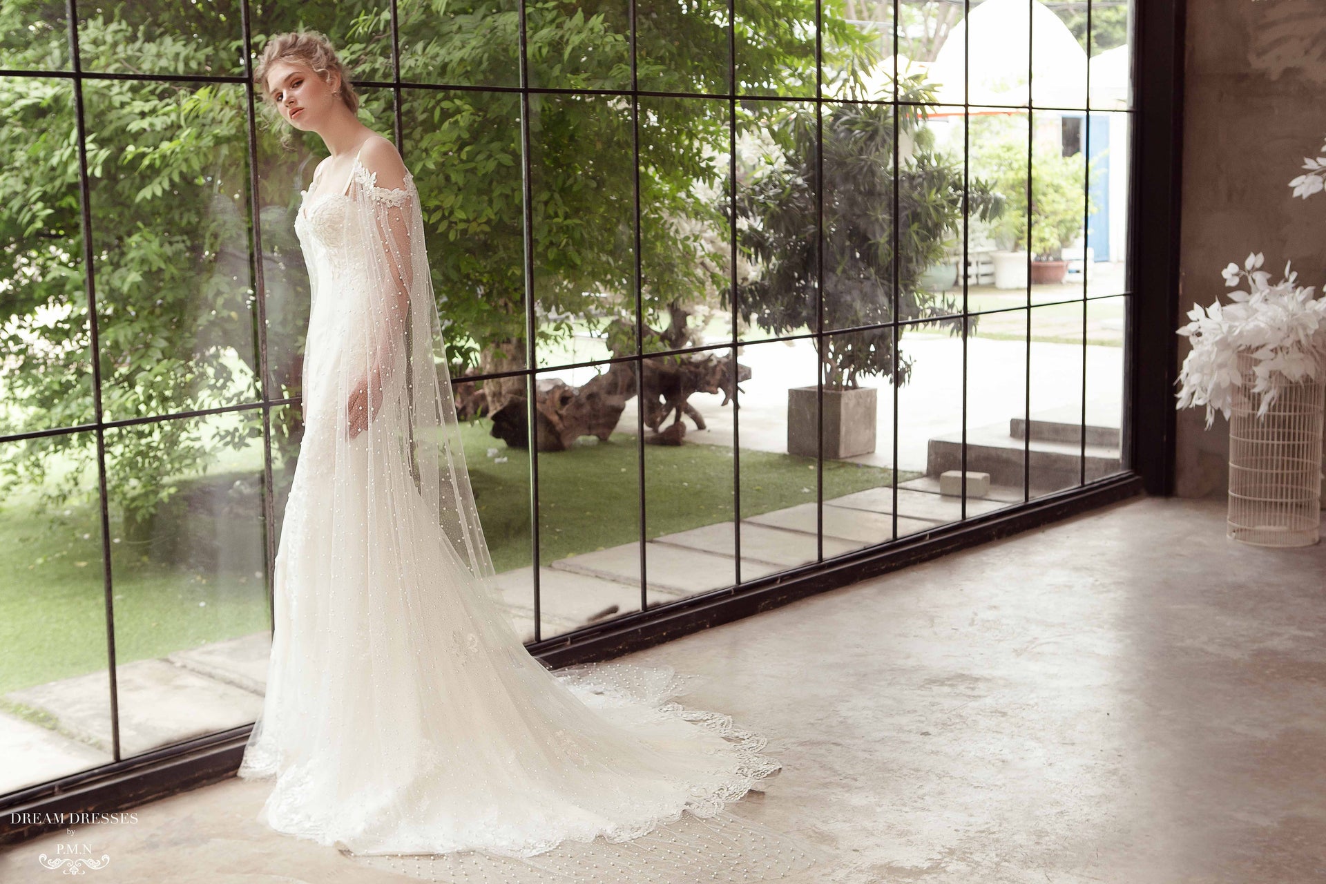 Detachable Bridal Sleeve Cape (#ELAINA) - Dream Dresses by P.M.N.