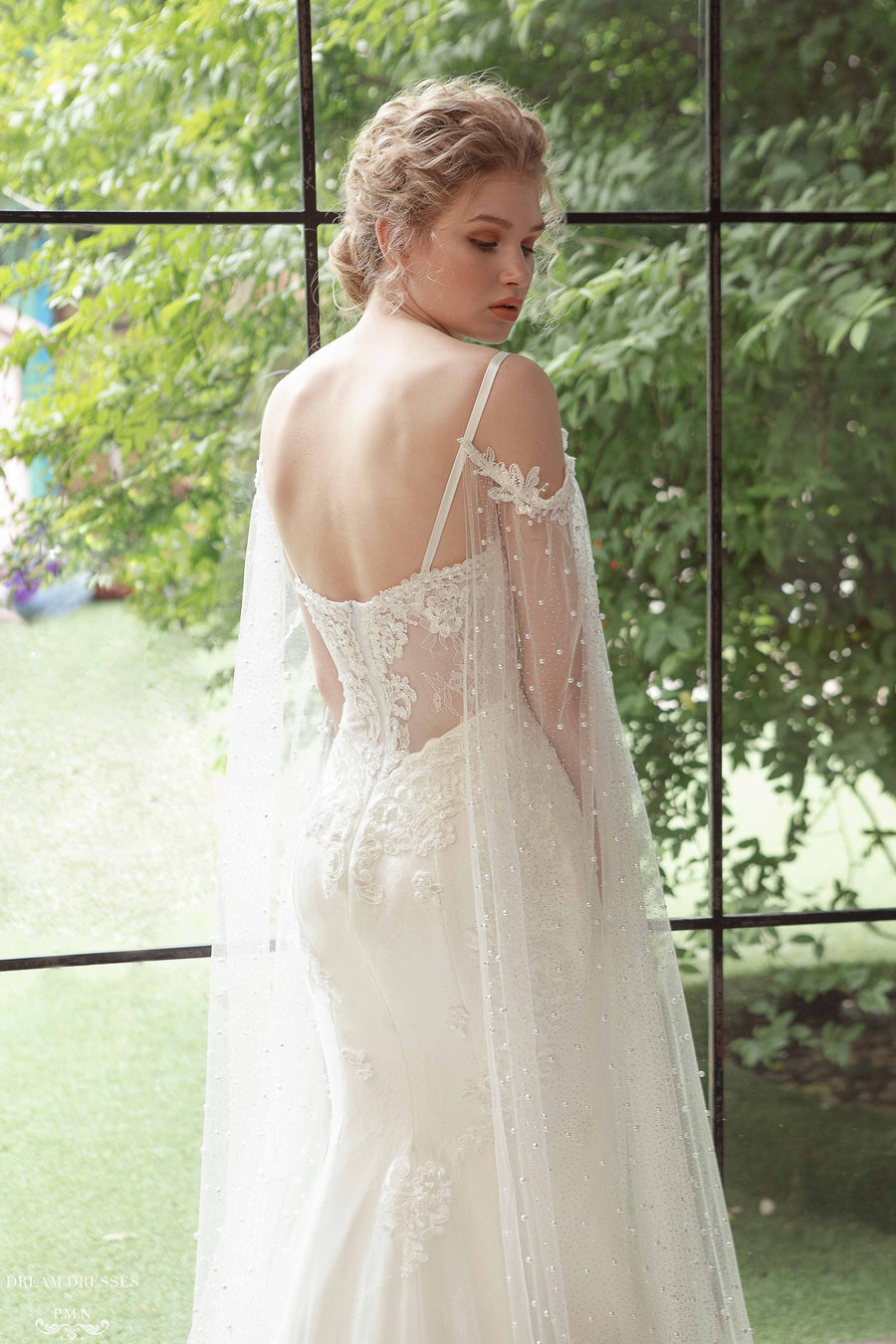 Detachable Bridal Sleeve Cape (#ELAINA) - Dream Dresses by P.M.N.