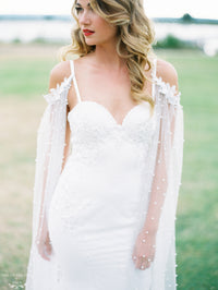 Detachable Bridal Sleeve Cape (#ELAINA) - Dream Dresses by P.M.N.