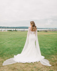 Detachable Bridal Sleeve Cape (#ELAINA) - Dream Dresses by P.M.N.