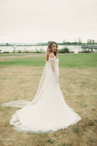 Detachable Bridal Sleeve Cape (#ELAINA) - Dream Dresses by P.M.N.