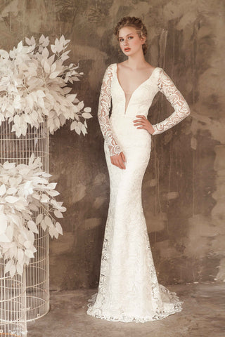 Long Sleeve Lace Wedding Dress (#Elise)