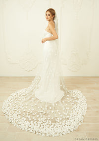 Cathedral 3D Floral Veil (#Enrica) - Dream Dresses by P.M.N.