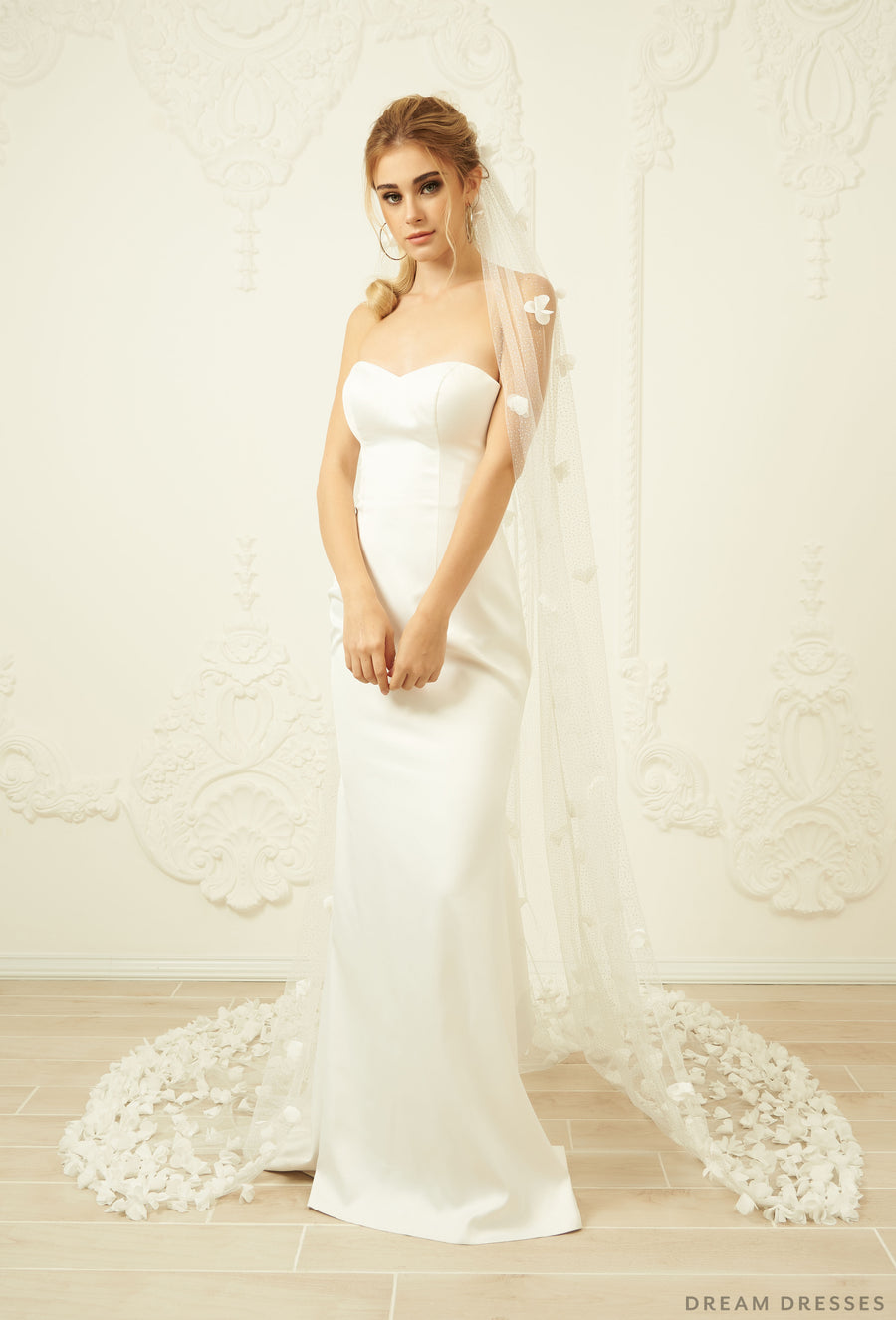 Cathedral 3D Floral Veil (#Enrica) - Dream Dresses by P.M.N.