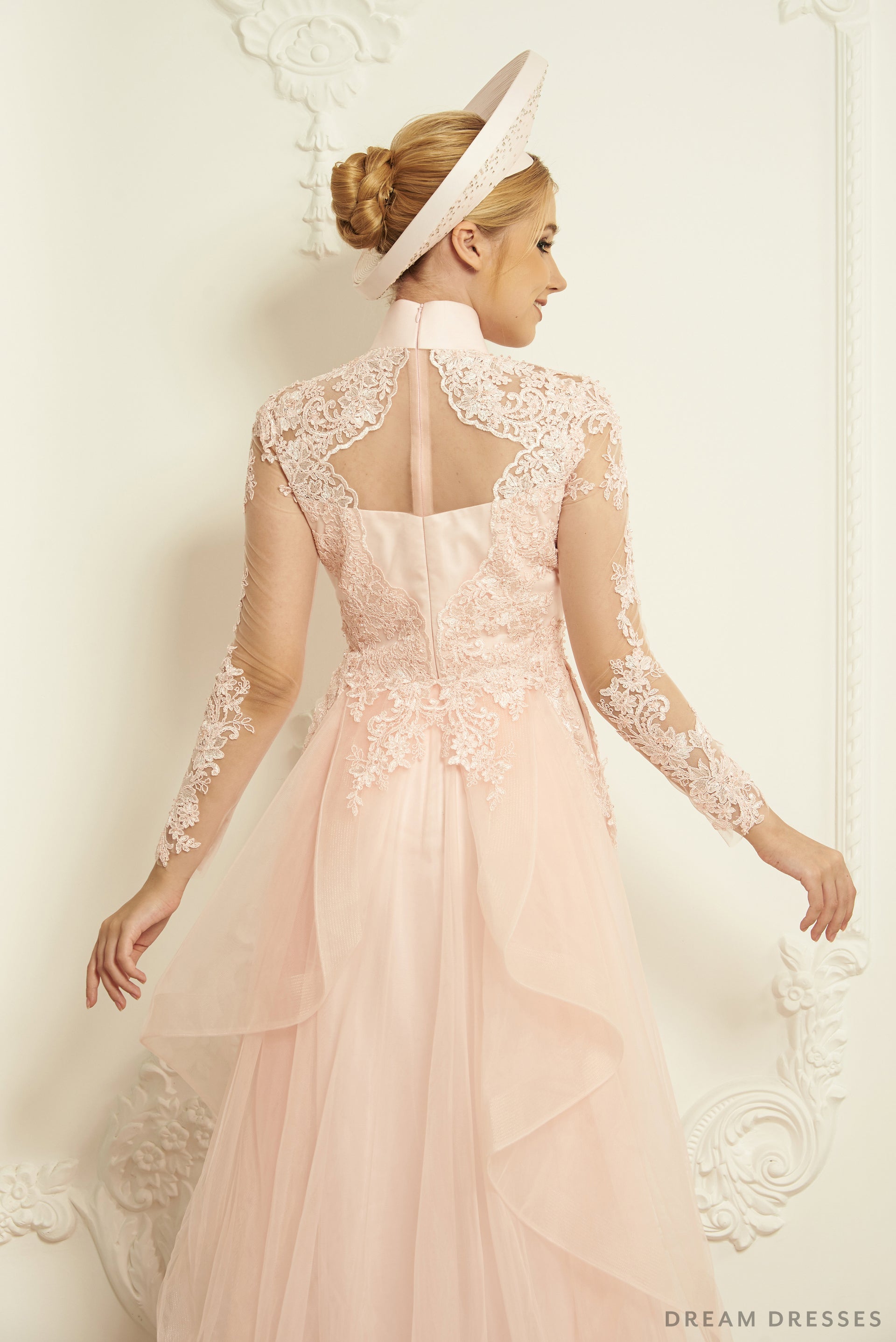 Blush Pink Bridal Ao Dai | Modern Vietnamese Bridal Dress (#EVIE) - Dream Dresses by P.M.N.