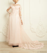 Blush Pink Bridal Ao Dai | Modern Vietnamese Bridal Dress (#EVIE) - Dream Dresses by P.M.N.