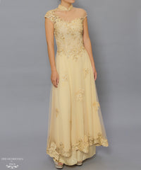 Gold Bridal Ao Dai | Custom Made Vietnamese Bridal Dress (#FLORENCE) - Dream Dresses by P.M.N.