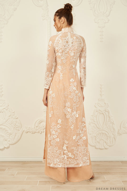 Lace Bridal Ao Dai | Traditional Vietnamese Bridal Dress (#FIA) - Dream Dresses by P.M.N.