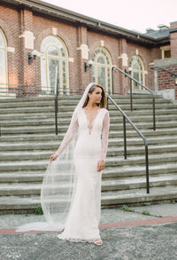 Long Sleeve Chantilly Lace Wedding Dress (#Acacia) - Dream Dresses by P.M.N.