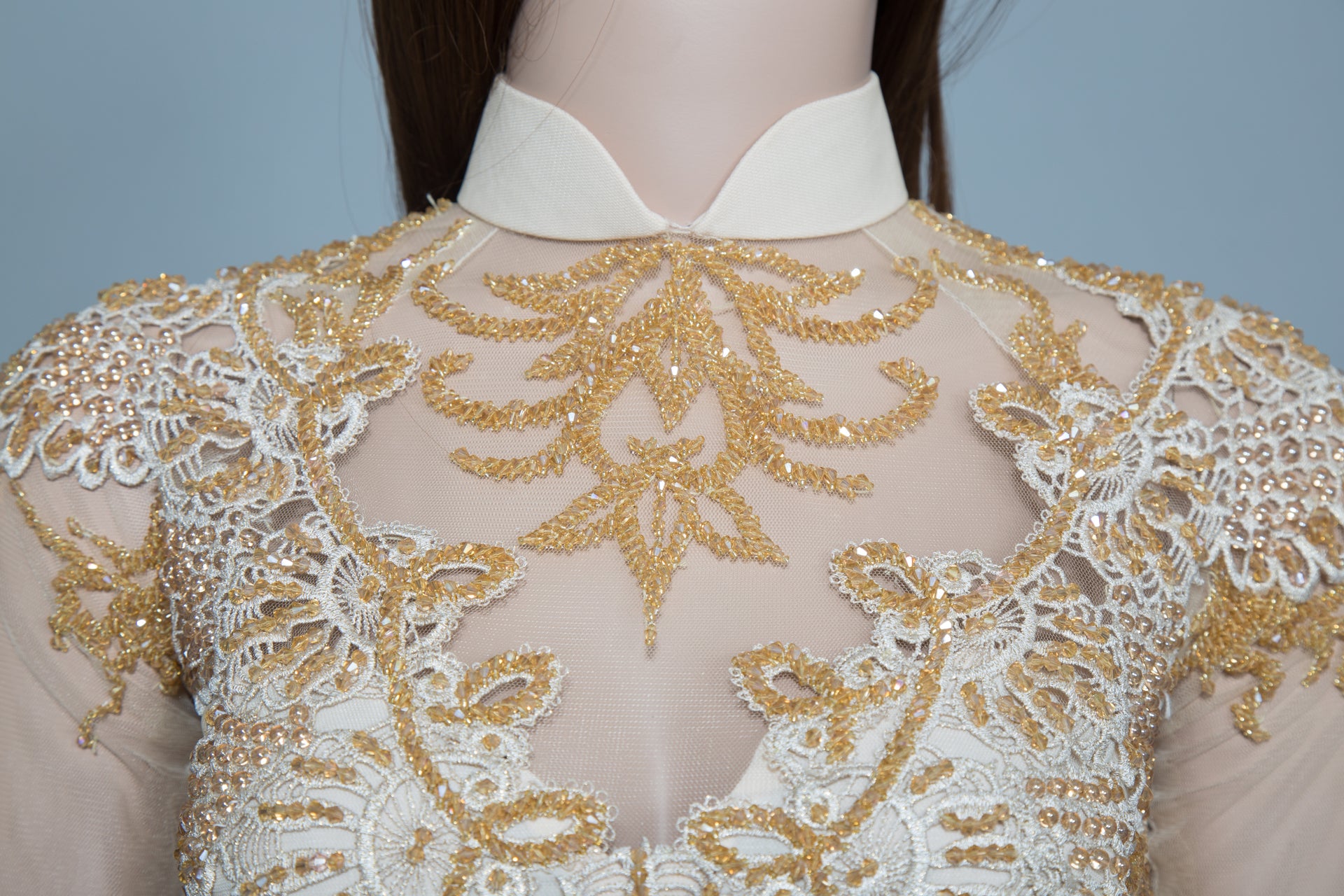 Gold Bridal Ao Dai | Vietnamese Bridal Dress with Embellishment (#HELGA) - Dream Dresses by P.M.N.