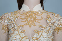 Gold Bridal Ao Dai | Vietnamese Bridal Dress with Embellishment (#HELGA) - Dream Dresses by P.M.N.