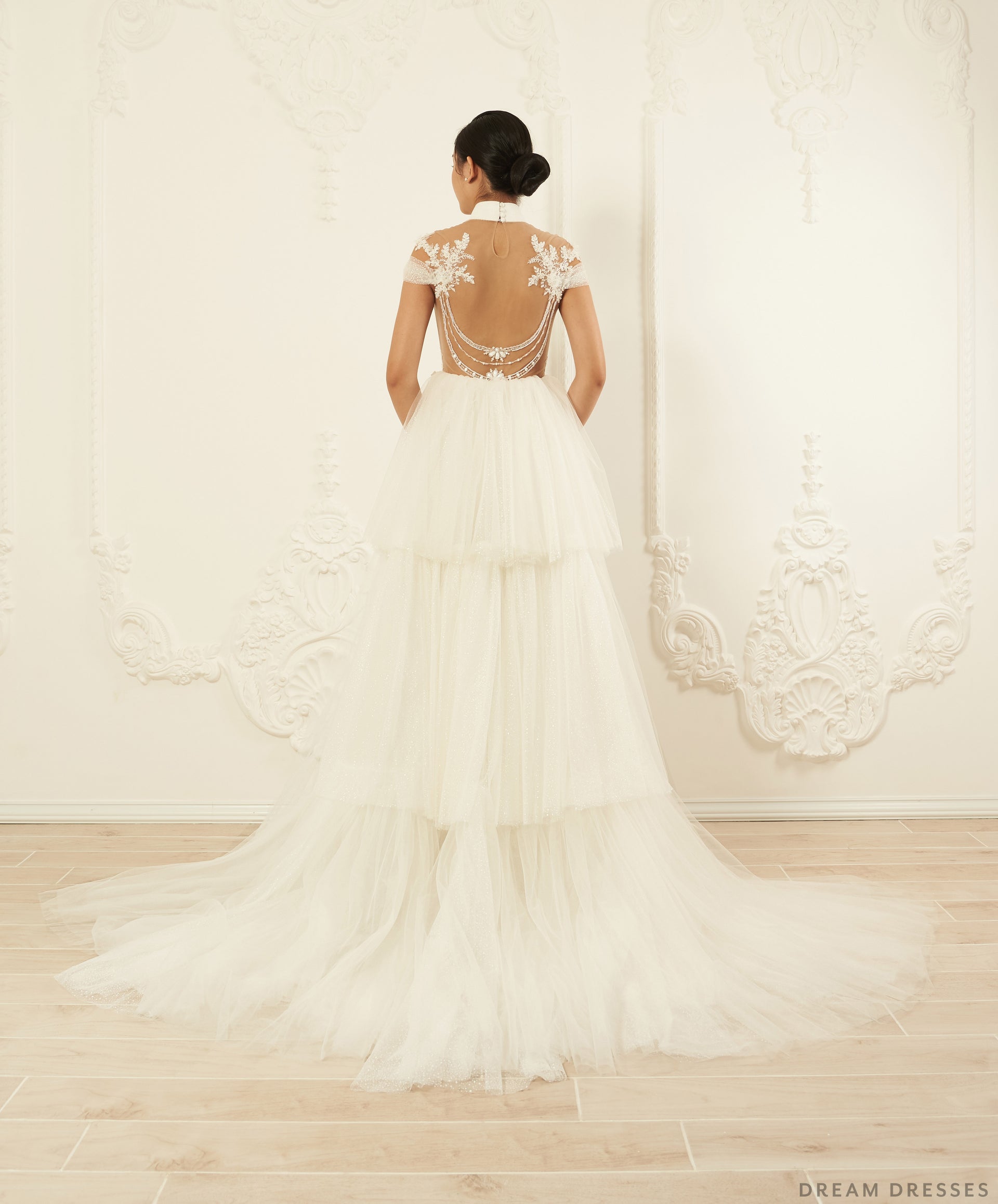 White Bridal Ao Dai | Modern Vietnamese Wedding Dress (#ILIANA) - Dream Dresses by P.M.N.