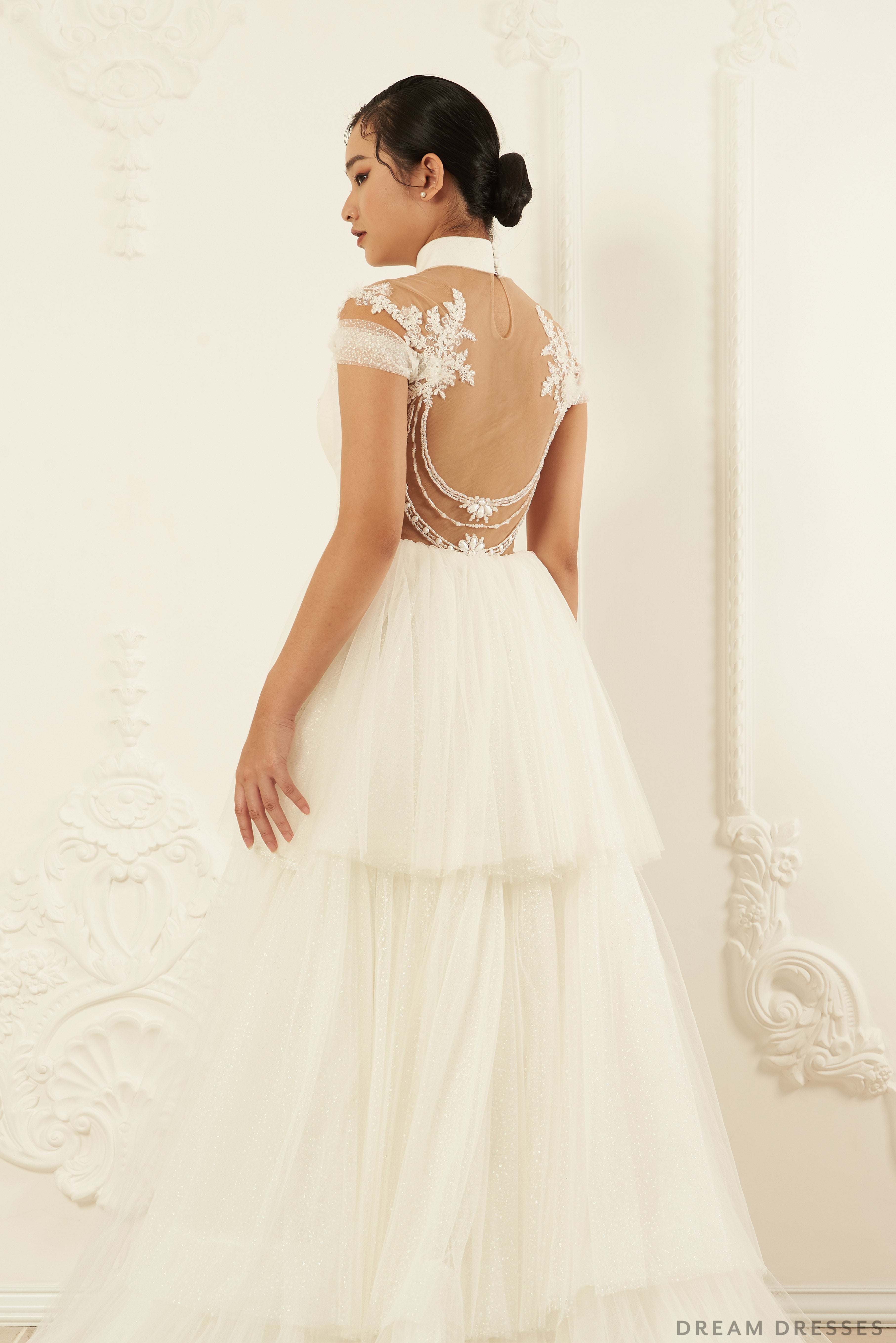 Detachable Tiered Bridal Overskirt (# Nellie)