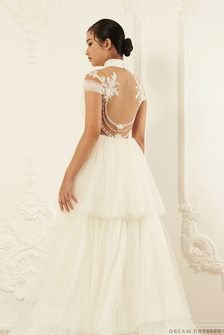 Detachable Tiered Bridal Overskirt (# Nellie) - Dream Dresses by P.M.N.