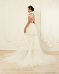 White Bridal Ao Dai | Modern Vietnamese Wedding Dress (#ILIANA) - Dream Dresses by P.M.N.