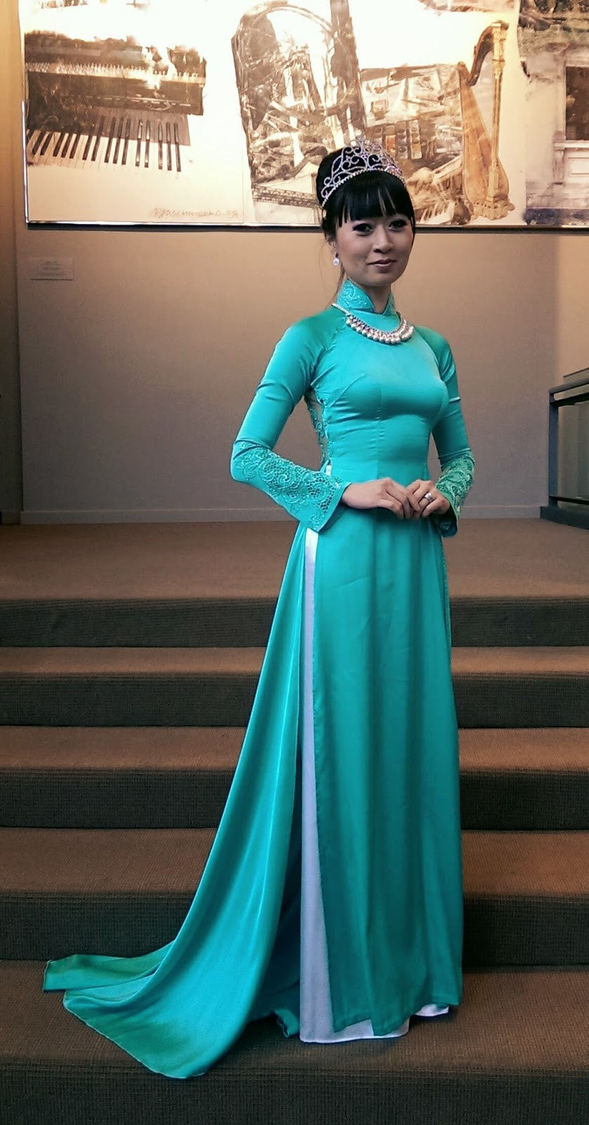 Custom Made Vietnamese Traditional Bridal Dress With Couture Embroidery (#PNAD001) - Dream Dresses by P.M.N
 - 7