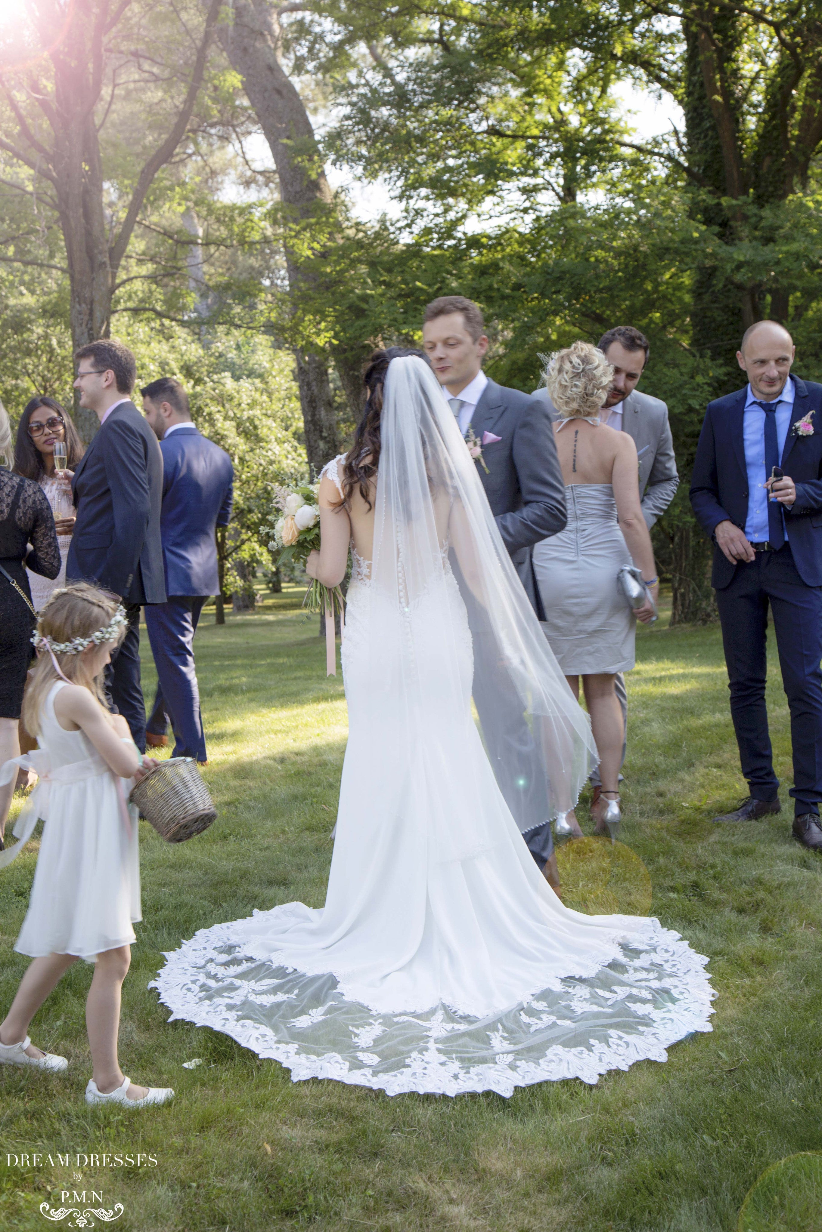 Crepe and Lace Wedding Dress (#Jeanna)