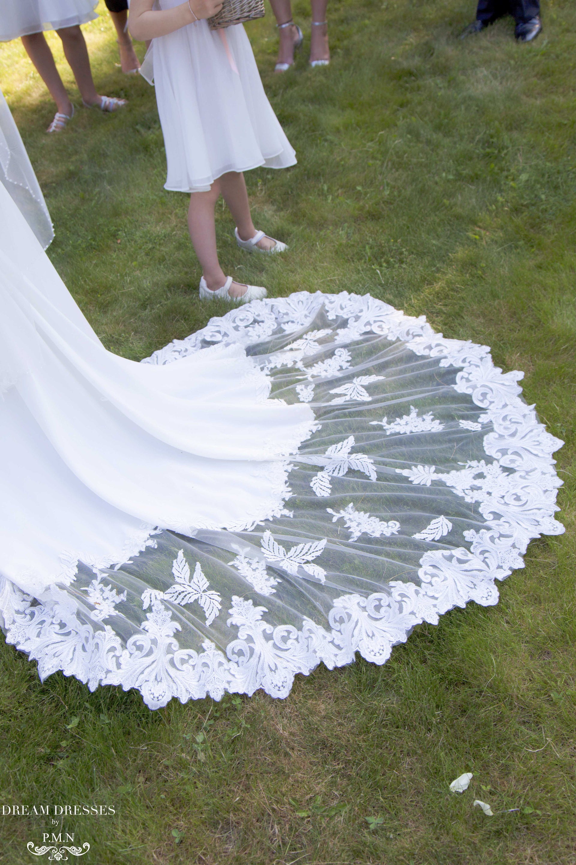 Crepe and Lace Wedding Dress (#Jeanna) - Dream Dresses by P.M.N.